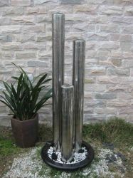 Athene Drie Cilinder Water Element met LED Verlichting, RVS