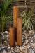 H120cm 3-Tiered Tubes Corten Steel Water Feature with Colour LEDs by Ambienté