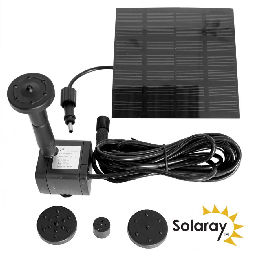 Waterpomp Kit op Zonne-energie - 150 l/u met 4 fonteinsproeiers - van Solaray™