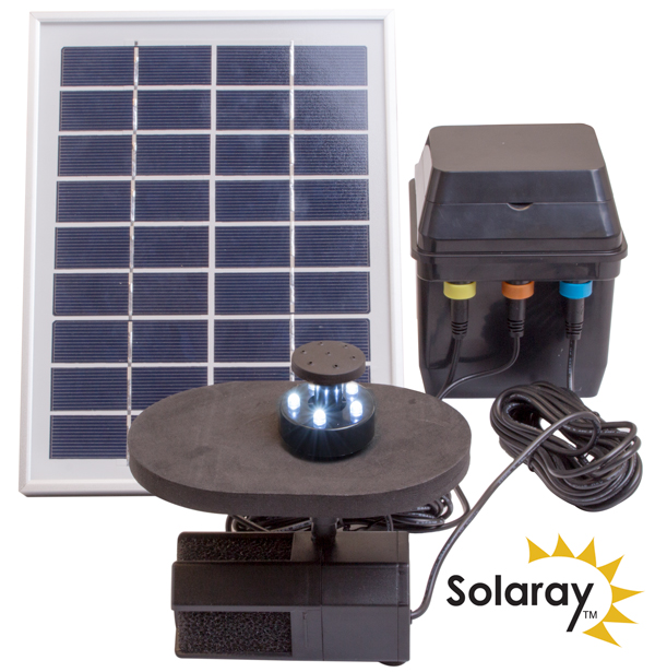 Fontein Waterpomp op Zonne-Energie met Oplaadbare Accu en LED verlichting van Solaray™ - 300 l/u