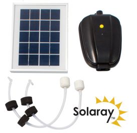 Vijver Luchtpomp op Zonne-Energie met Accu van Solaray™ - 2 Beluchters