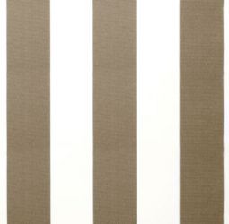 Mokka en Wit Gestreept Polyester Doek en Volant voor Zonwering van 250m x 200 cm
