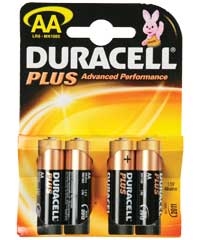 4 Stuks Duracell AA Plus Batterijen