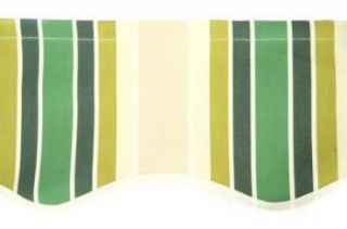 Groen Gestreept Acryl Volant voor Zonwering van 200cm - met golvende rand