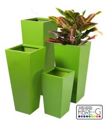 Hoge Vierkante Plantenbak - Lime Gel Coating – Klein – H 60 x 34cm