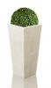 Witte Poly-Terrazzo Hoog Uitlopende Vierkante Plantenbak - Set van 2 - 91cm