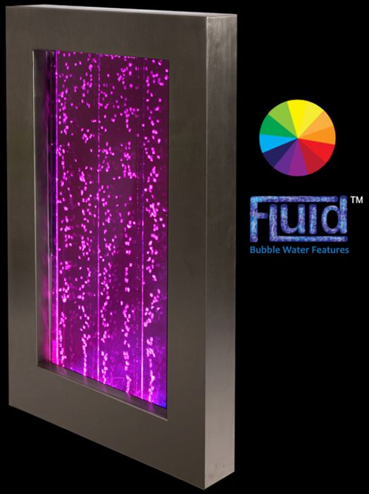 Bubbelwand van RVS met van Kleurveranderende Led-verlichting - H100cm